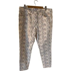 Dear John high waisted skinny jeans. Size 32.  Jacquard Snakeskin Pattern.